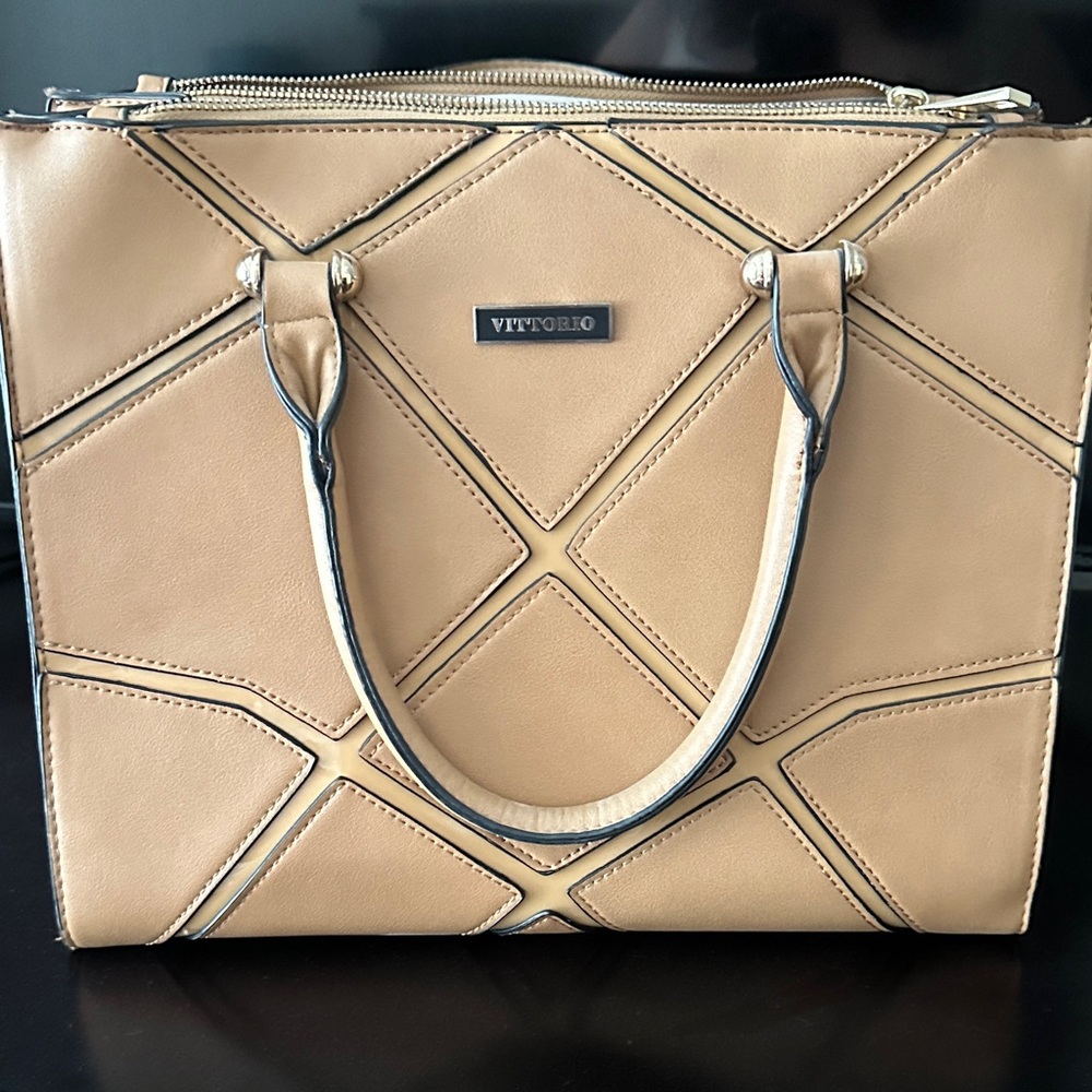 Vittorio Beige Satchel Bag
